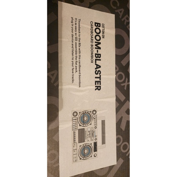 Cotton On Boom-Blaster Cardboard DIY Boombox Kit For Men Women Children White... - Picture 5 of 6